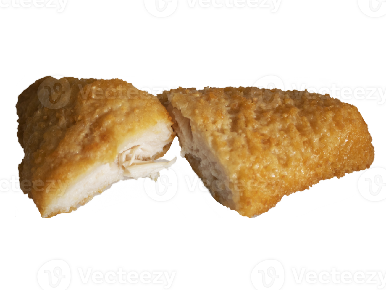 Breaded chicken on transparent background png