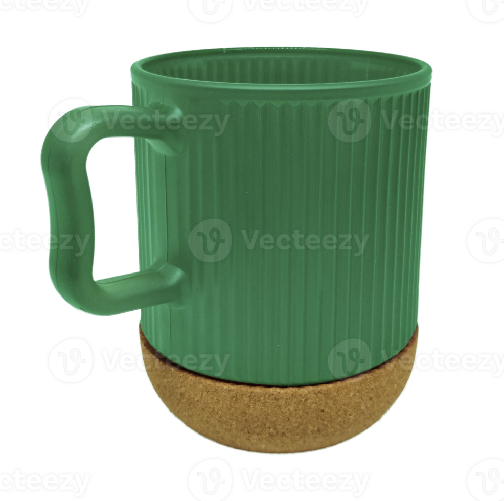 Green mug with cork on transparent background png