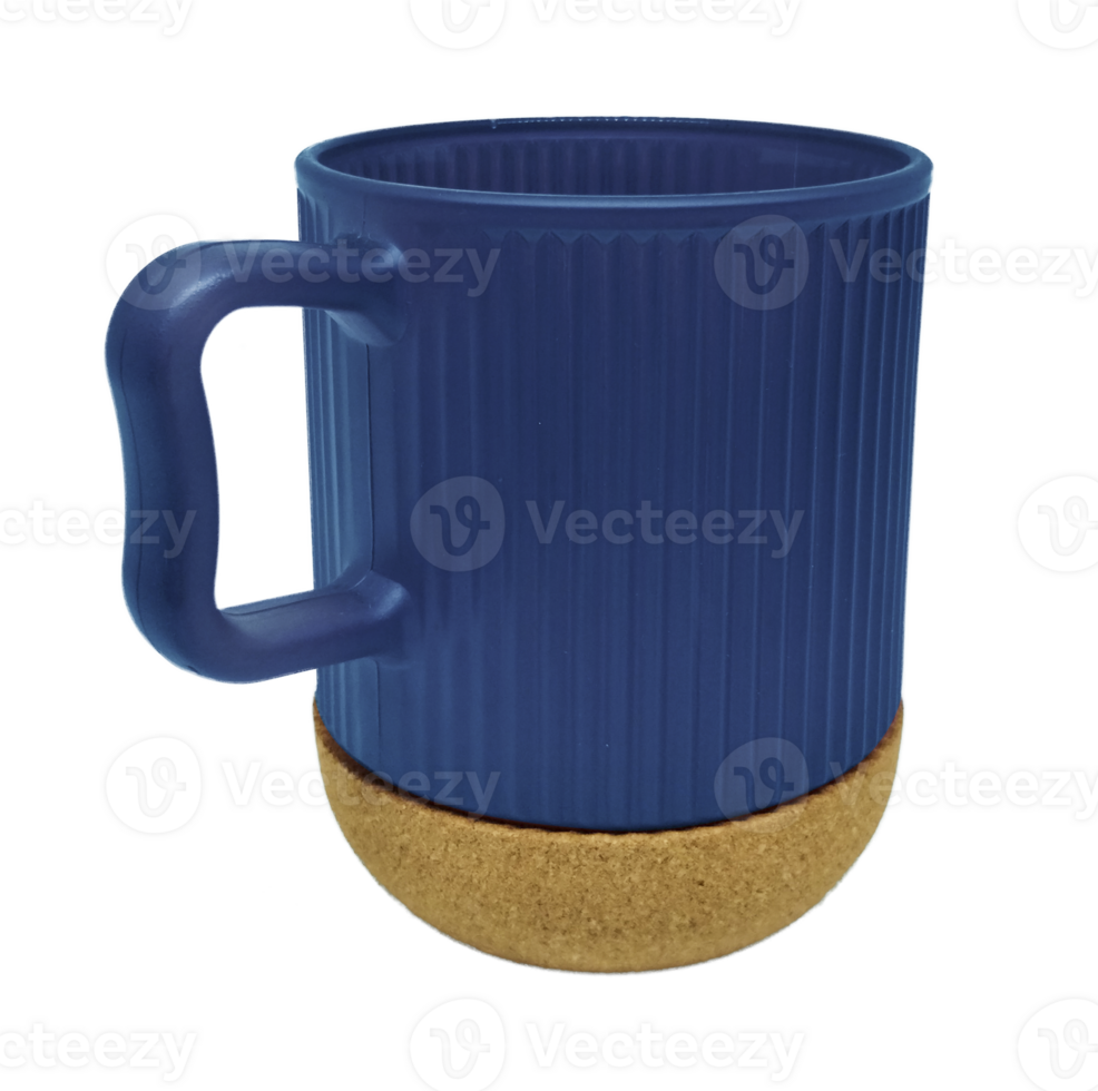 Blue mug with cork on transparent background png