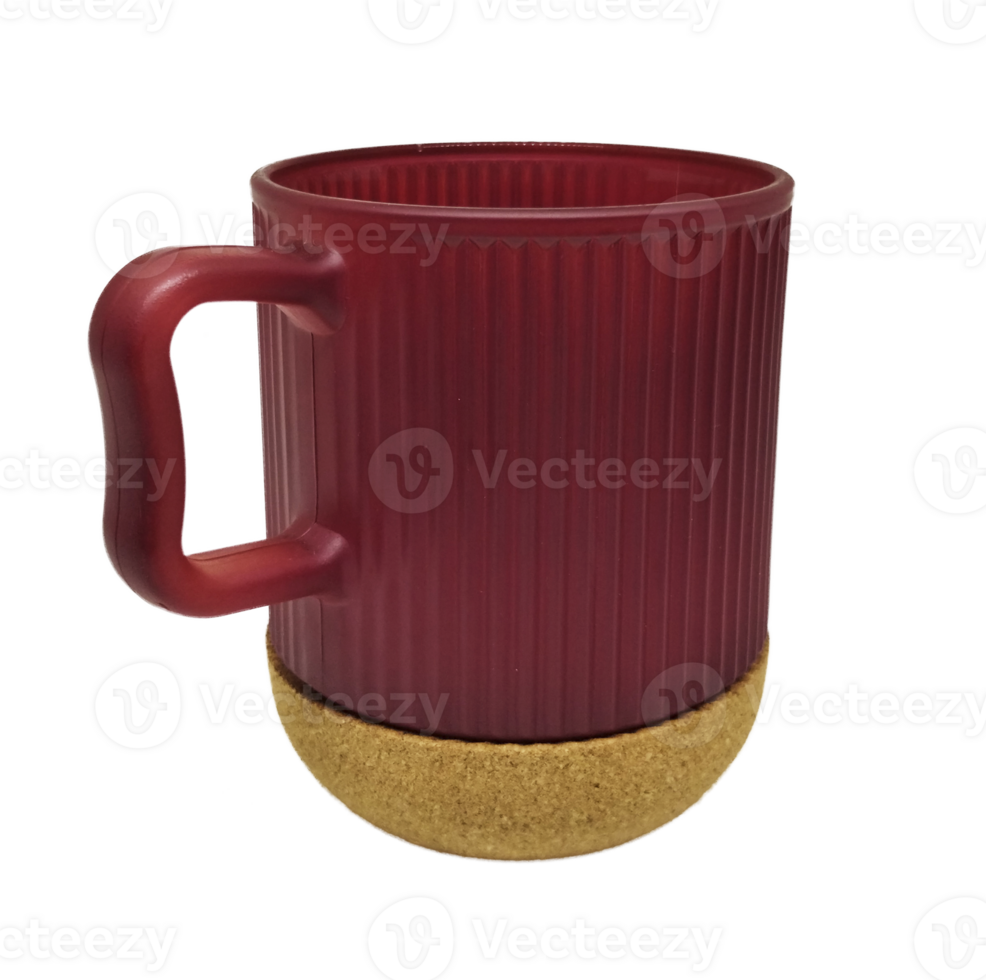 Red mug with cork on transparent background png