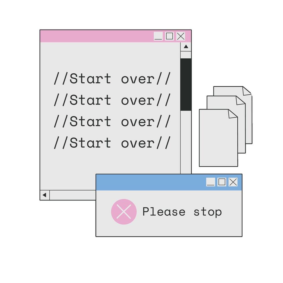 Computer Start Over Illustration vector