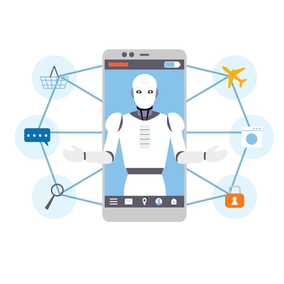 Benefits Of Artificial Intelligence Illustration vector