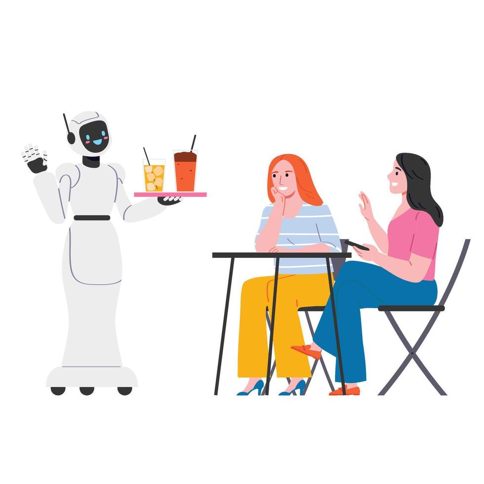 Serving Robot Illustration vector