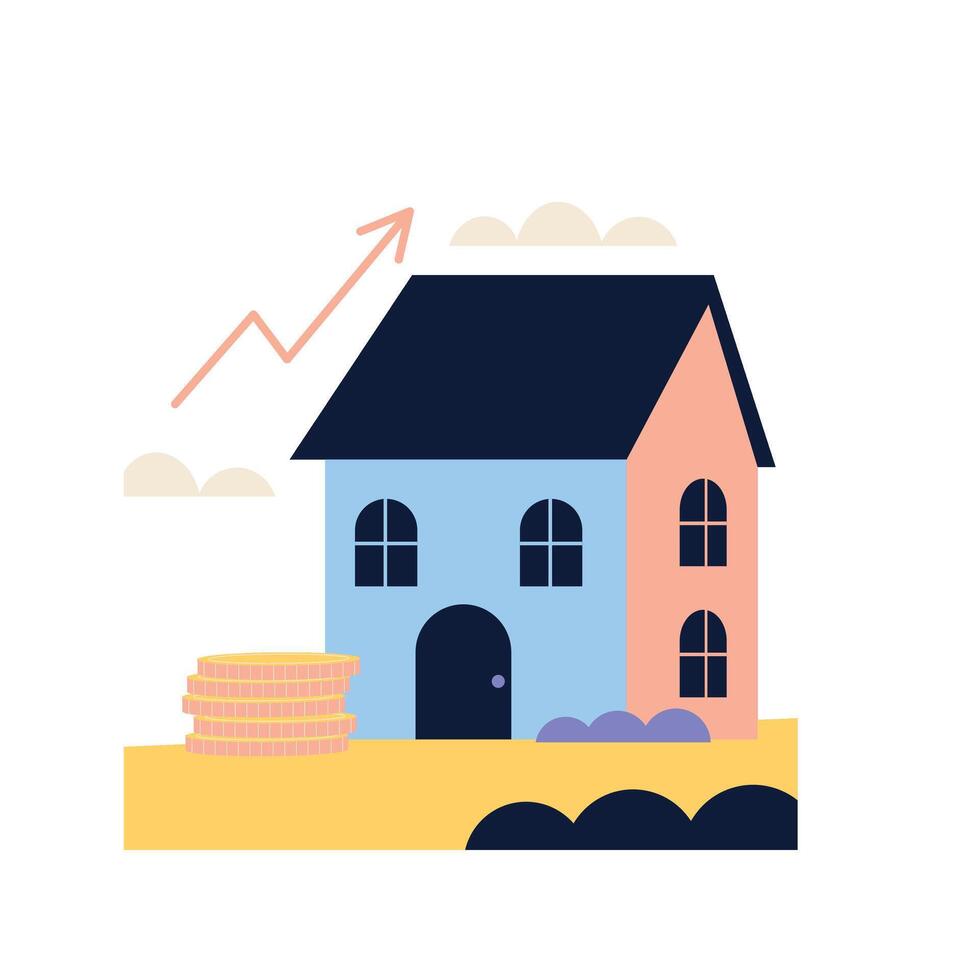 House Prices Increase Illustration vector