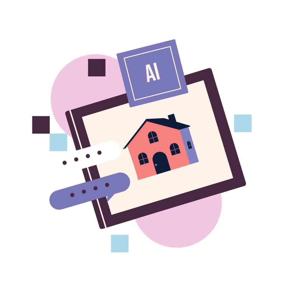 Control Your Home With AI Illustration vector