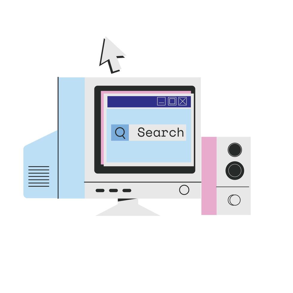 Search on Computer Illustration vector