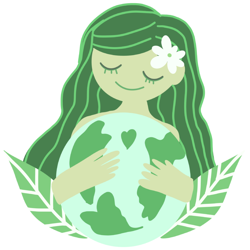 green female embrace earth png