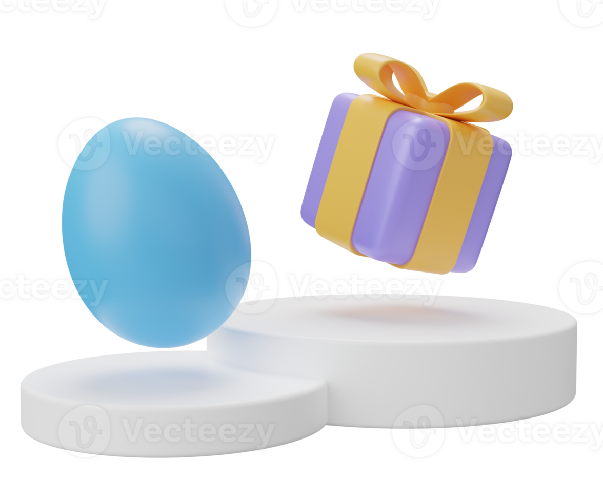 easter egg podium pedestal. 3d render illustration. Happy Easter pedestal scene for product display png