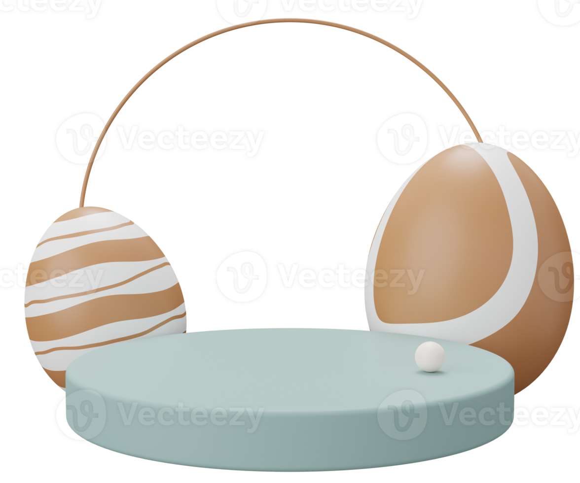 easter egg podium pedestal. 3d render illustration. Happy Easter pedestal scene for product display png