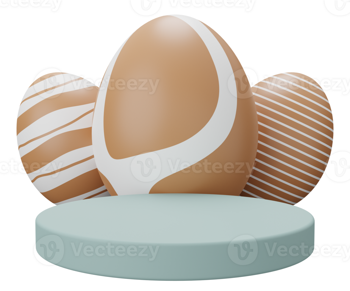 easter egg podium pedestal. 3d render illustration. Happy Easter pedestal scene for product display png