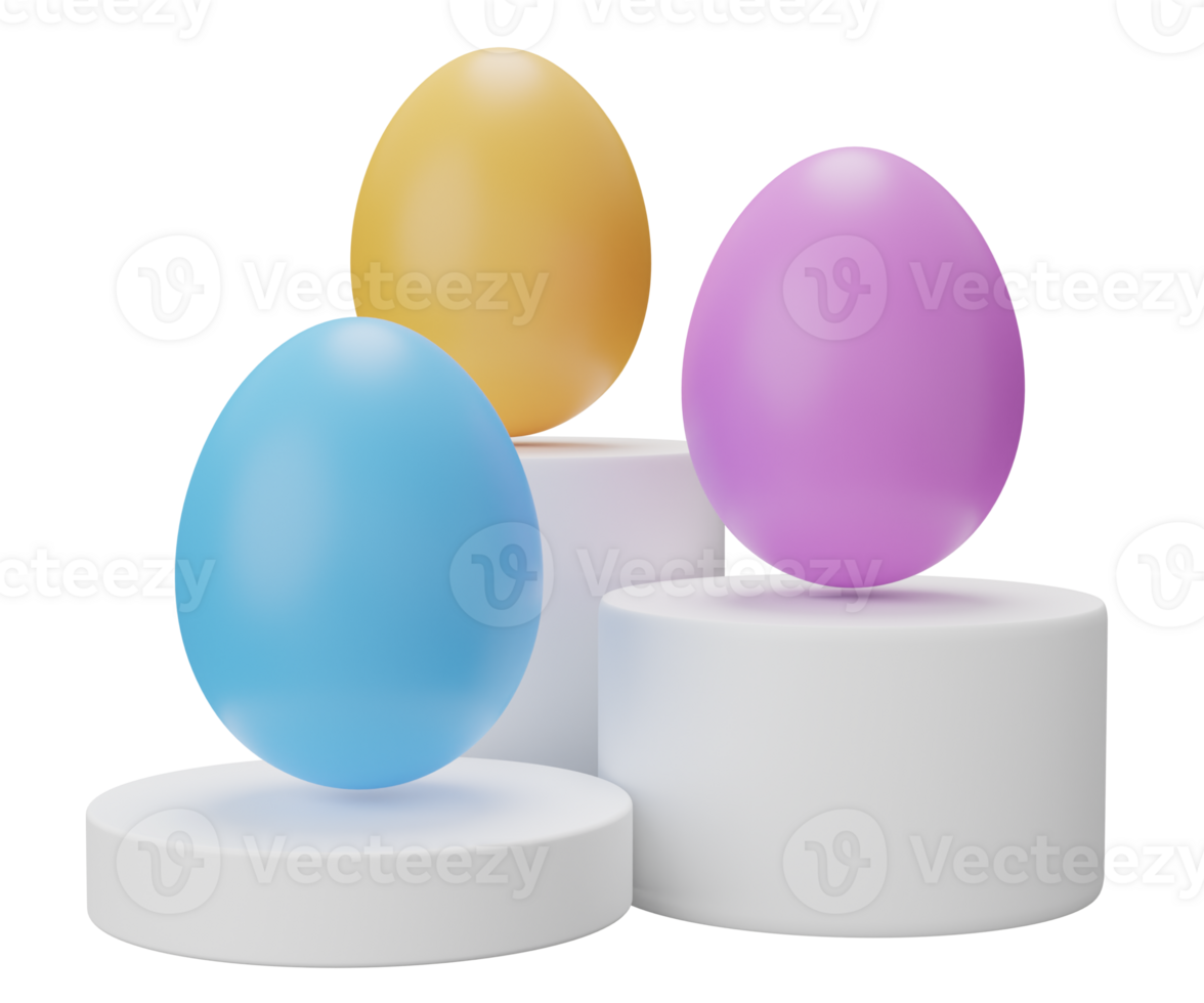 easter egg podium pedestal. 3d render illustration. Happy Easter pedestal scene for product display png