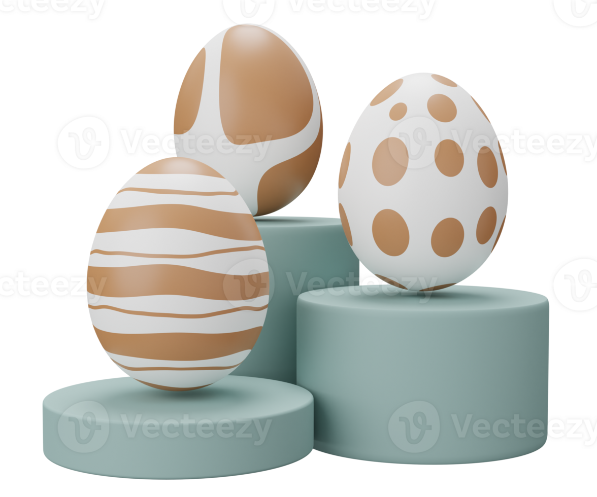 easter egg podium pedestal. 3d render illustration. Happy Easter pedestal scene for product display png