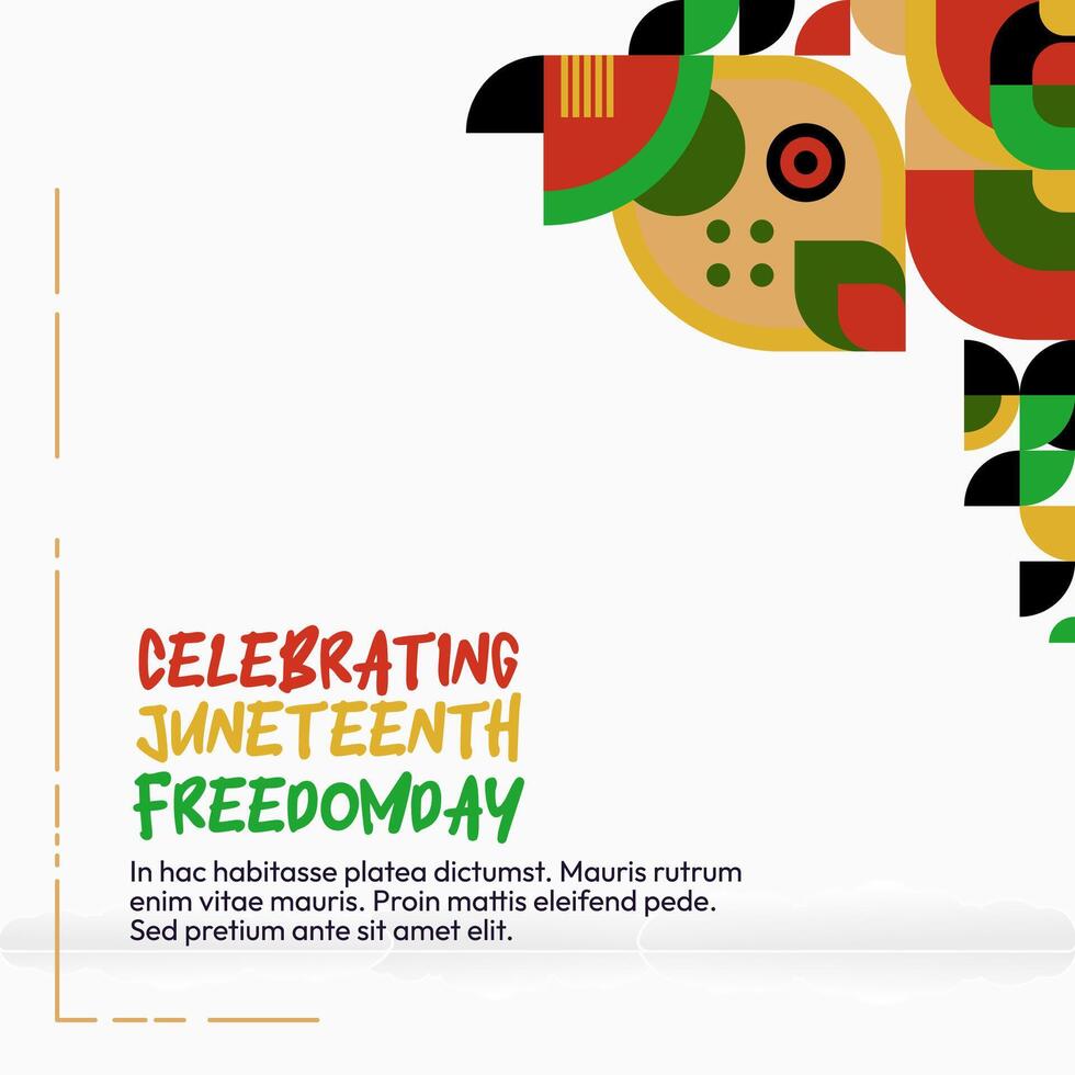 Juneteenth freedom day banner. African American Freedom Day to celebrate. Abstract background with geometric design for Juneteenth Freedom day vector