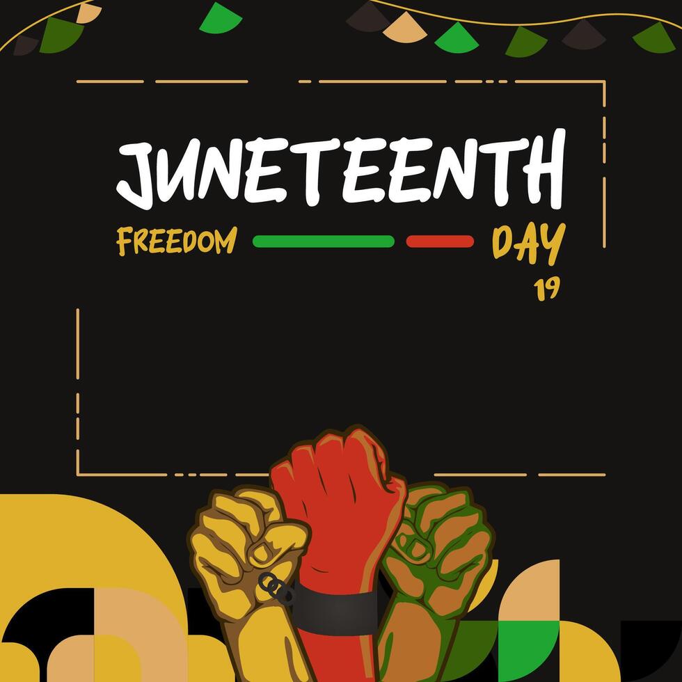 Juneteenth freedom day banner. African American Freedom Day to celebrate. Abstract background with geometric design for Juneteenth Freedom day vector