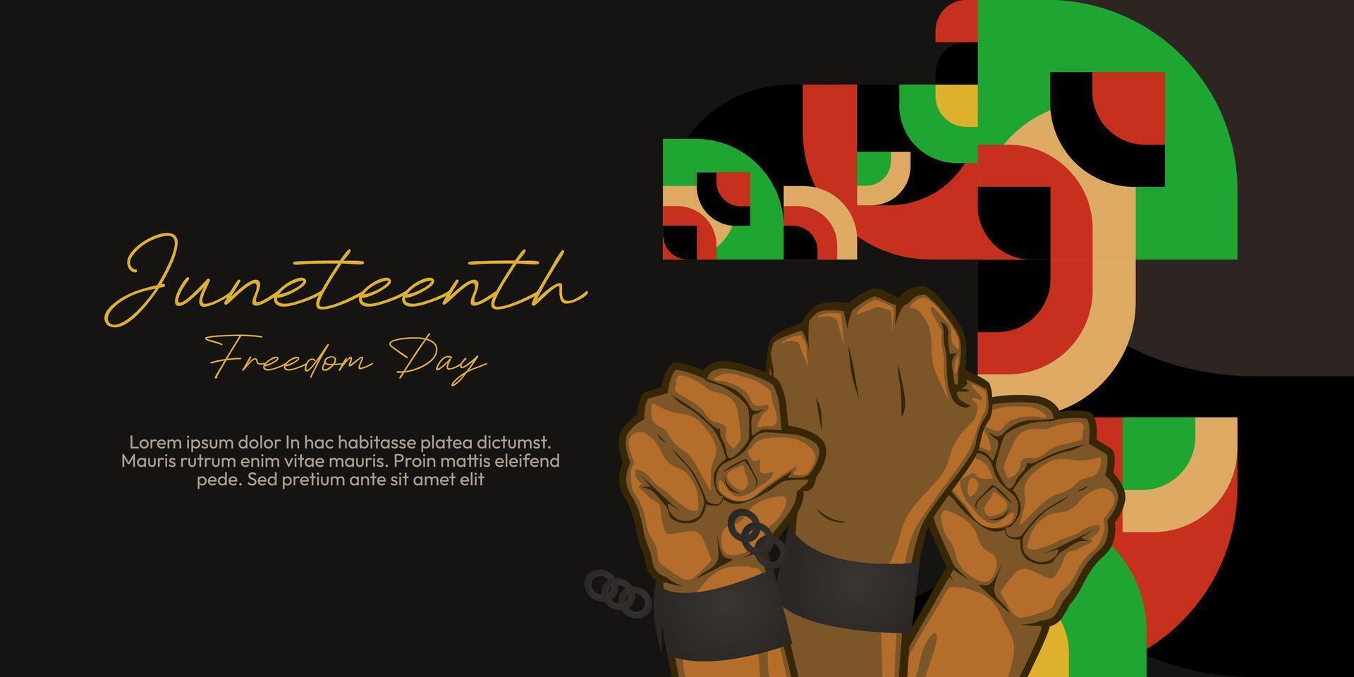Juneteenth freedom day banner. African American Freedom Day to celebrate. Abstract background with geometric design for Juneteenth Freedom day vector