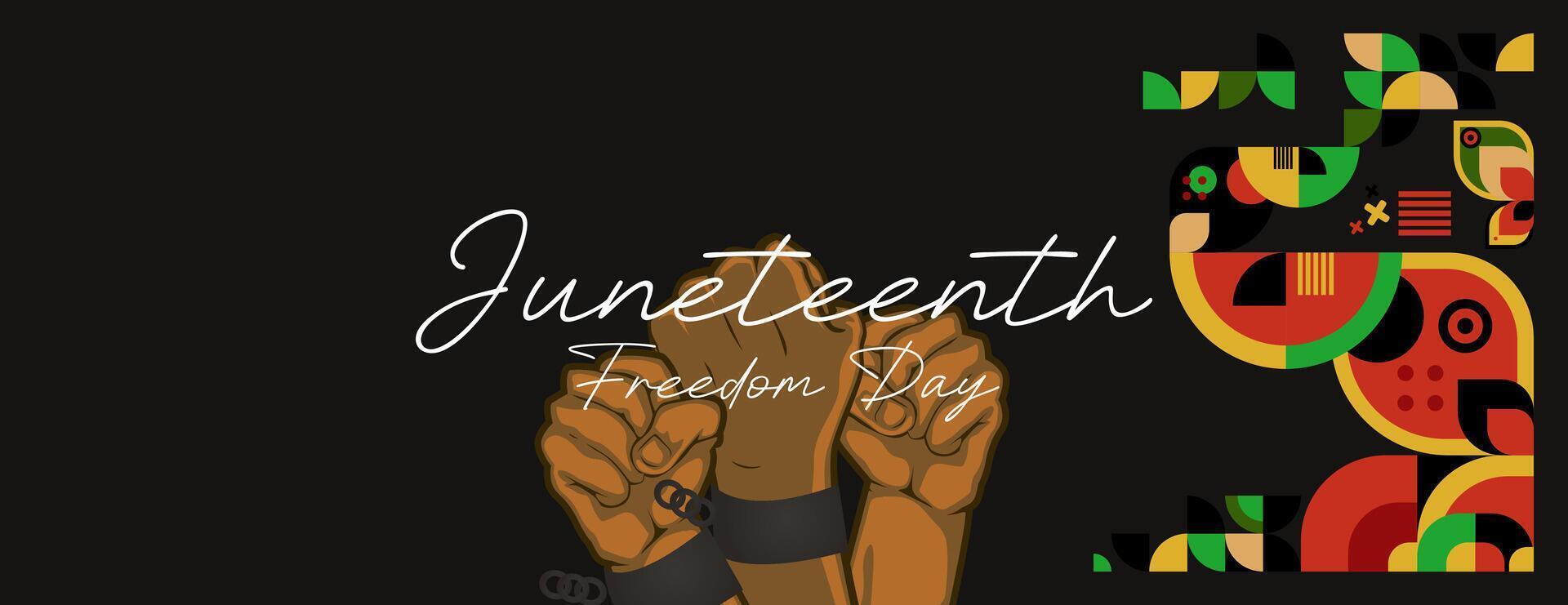 Juneteenth freedom day banner. African American Freedom Day to celebrate. Abstract background with geometric design for Juneteenth Freedom day vector