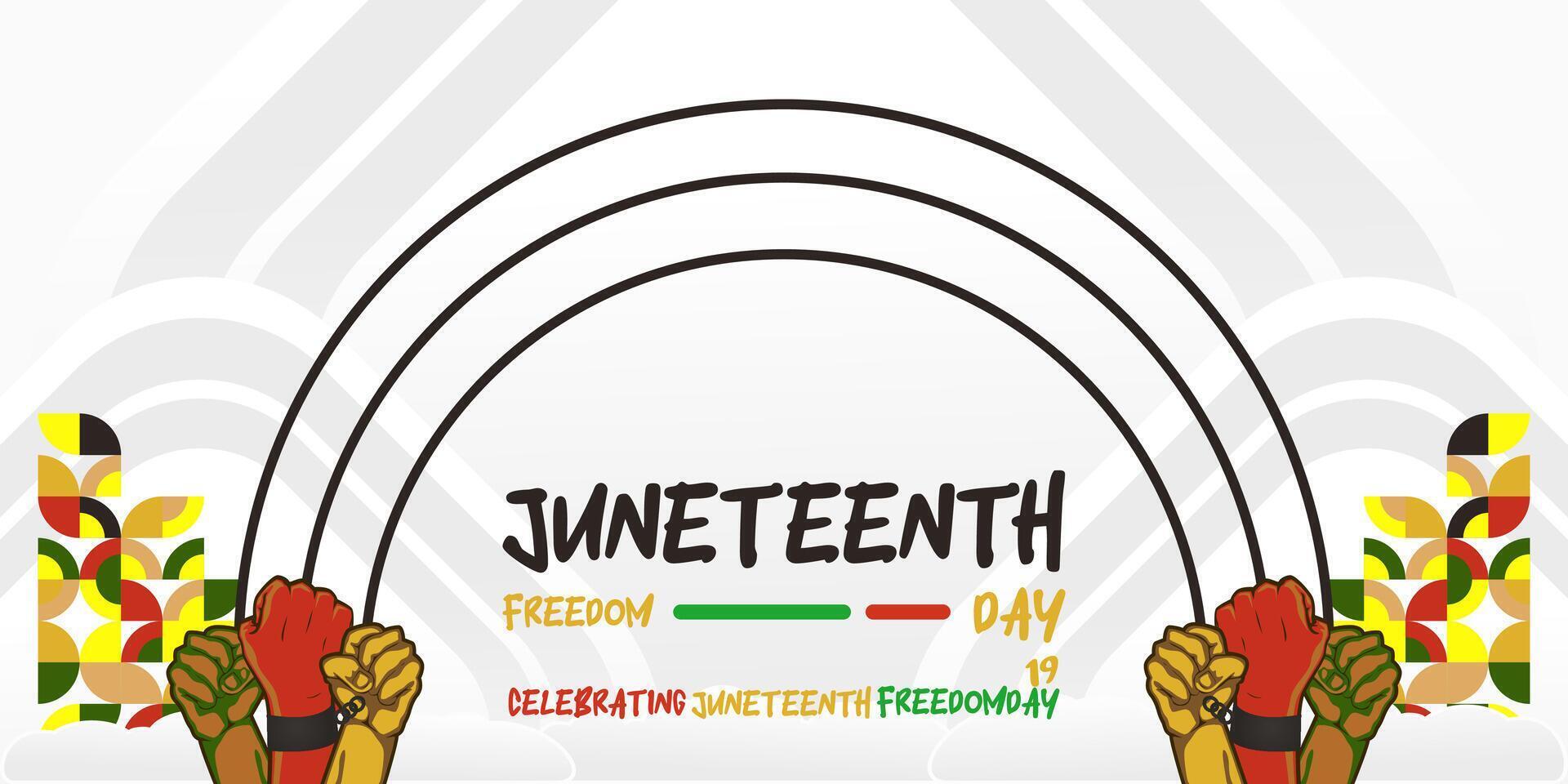 Juneteenth freedom day banner. African American Freedom Day to celebrate. Abstract background with geometric design for Juneteenth Freedom day vector