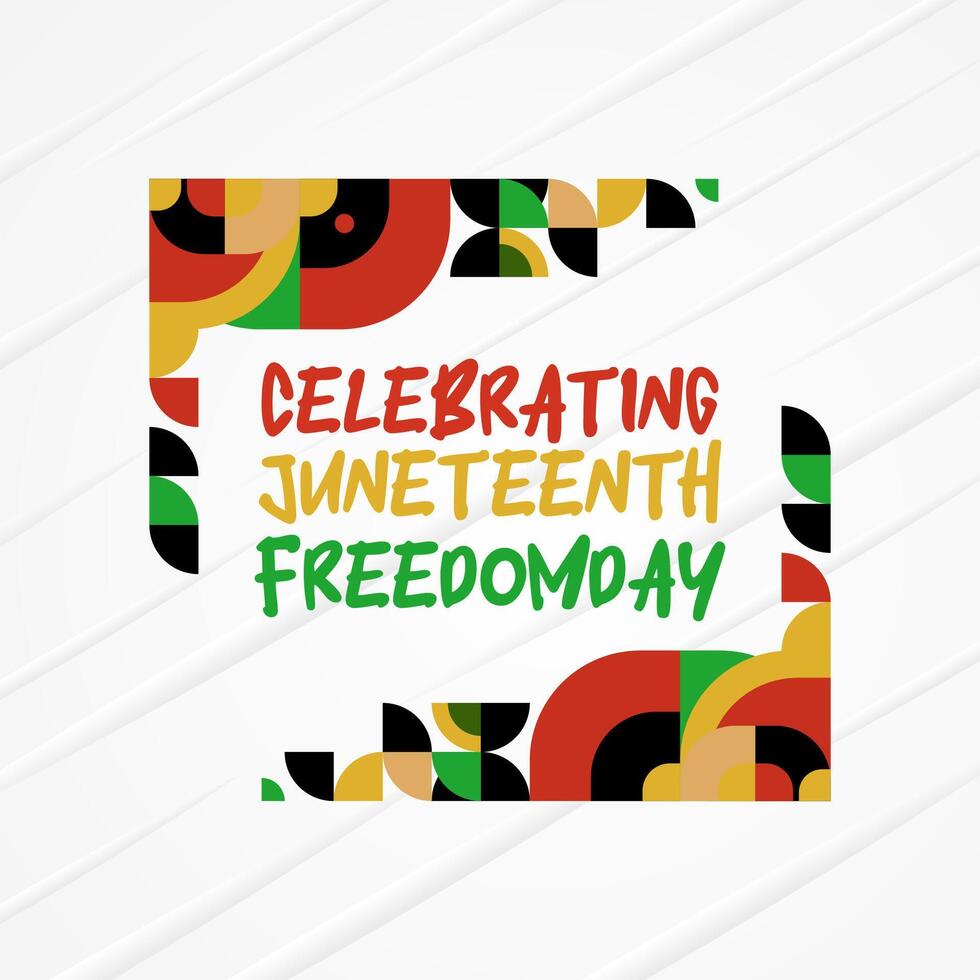 Juneteenth freedom day banner. African American Freedom Day to celebrate. Abstract background with geometric design for Juneteenth Freedom day vector