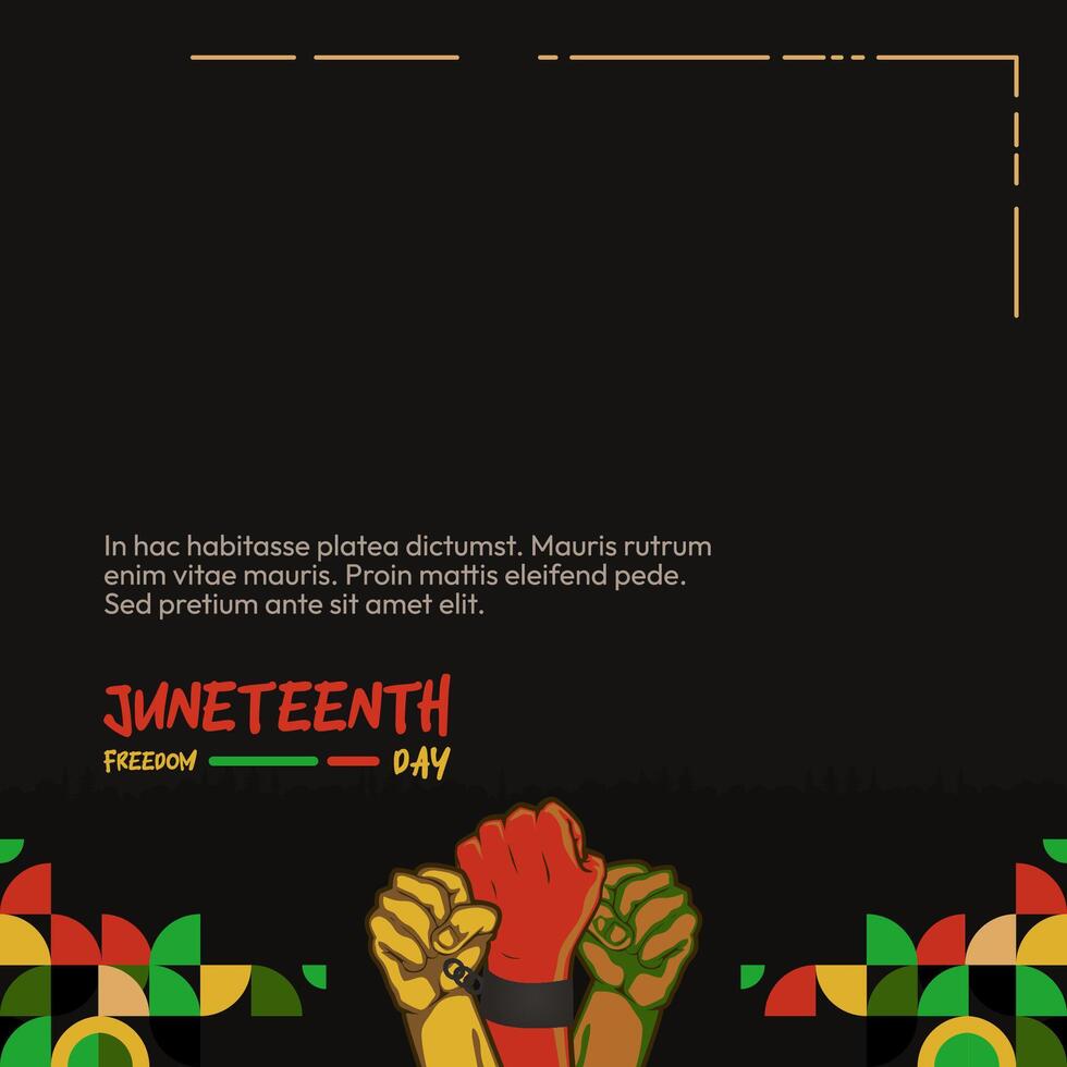 Juneteenth freedom day banner. African American Freedom Day to celebrate. Abstract background with geometric design for Juneteenth Freedom day vector