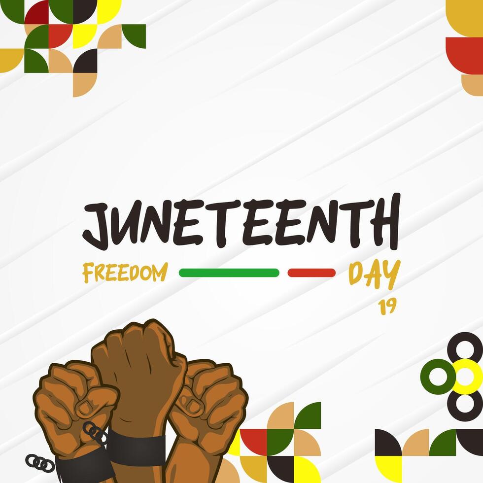 Juneteenth freedom day banner. African American Freedom Day to celebrate. Abstract background with geometric design for Juneteenth Freedom day vector