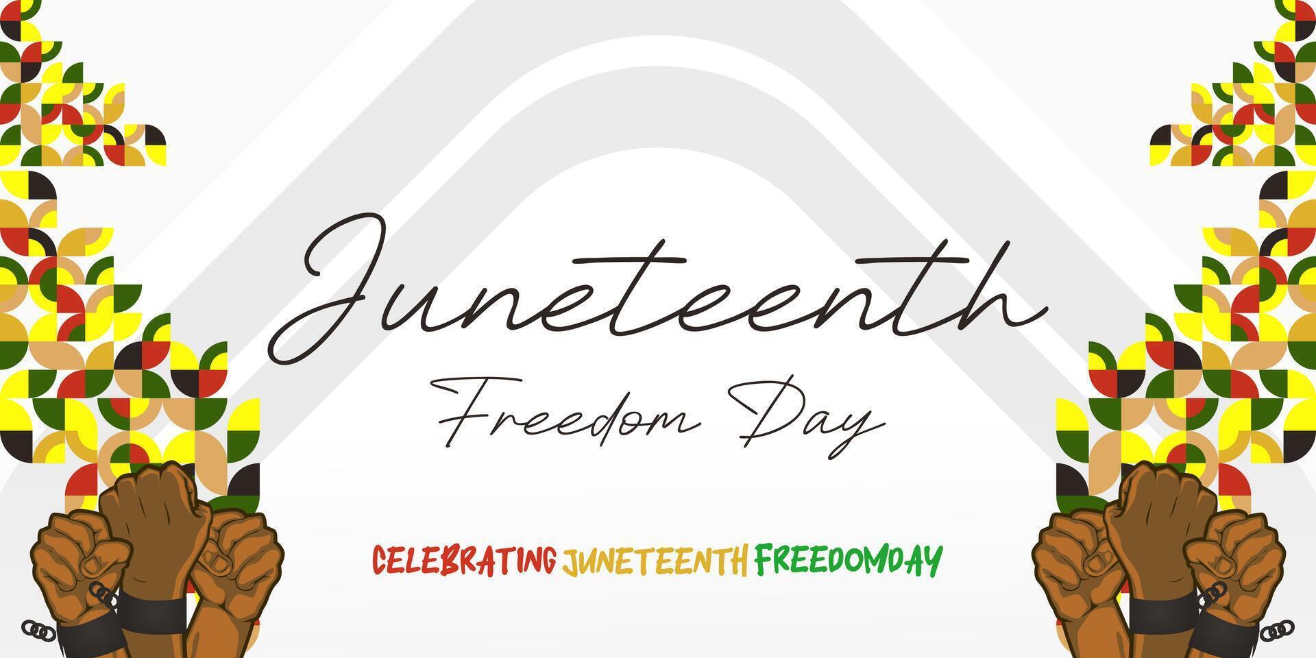 Juneteenth freedom day banner. African American Freedom Day to celebrate. Abstract background with geometric design for Juneteenth Freedom day vector