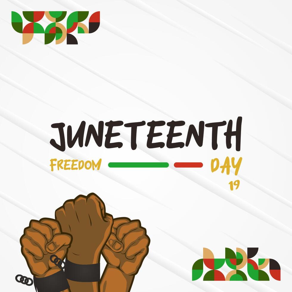 Juneteenth freedom day banner. African American Freedom Day to celebrate. Abstract background with geometric design for Juneteenth Freedom day vector
