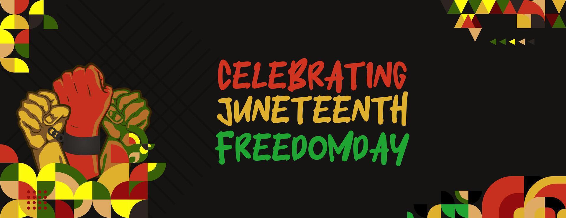 Juneteenth freedom day banner. African American Freedom Day to celebrate. Abstract background with geometric design for Juneteenth Freedom day vector