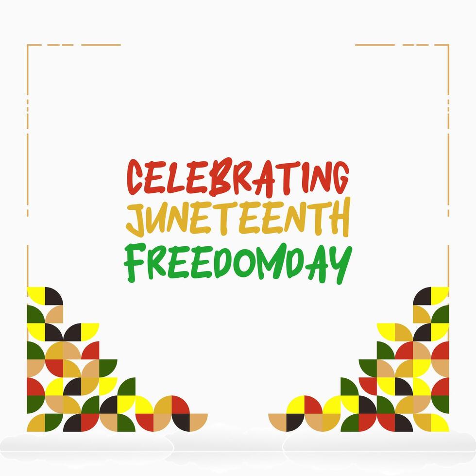 Juneteenth freedom day banner. African American Freedom Day to celebrate. Abstract background with geometric design for Juneteenth Freedom day vector