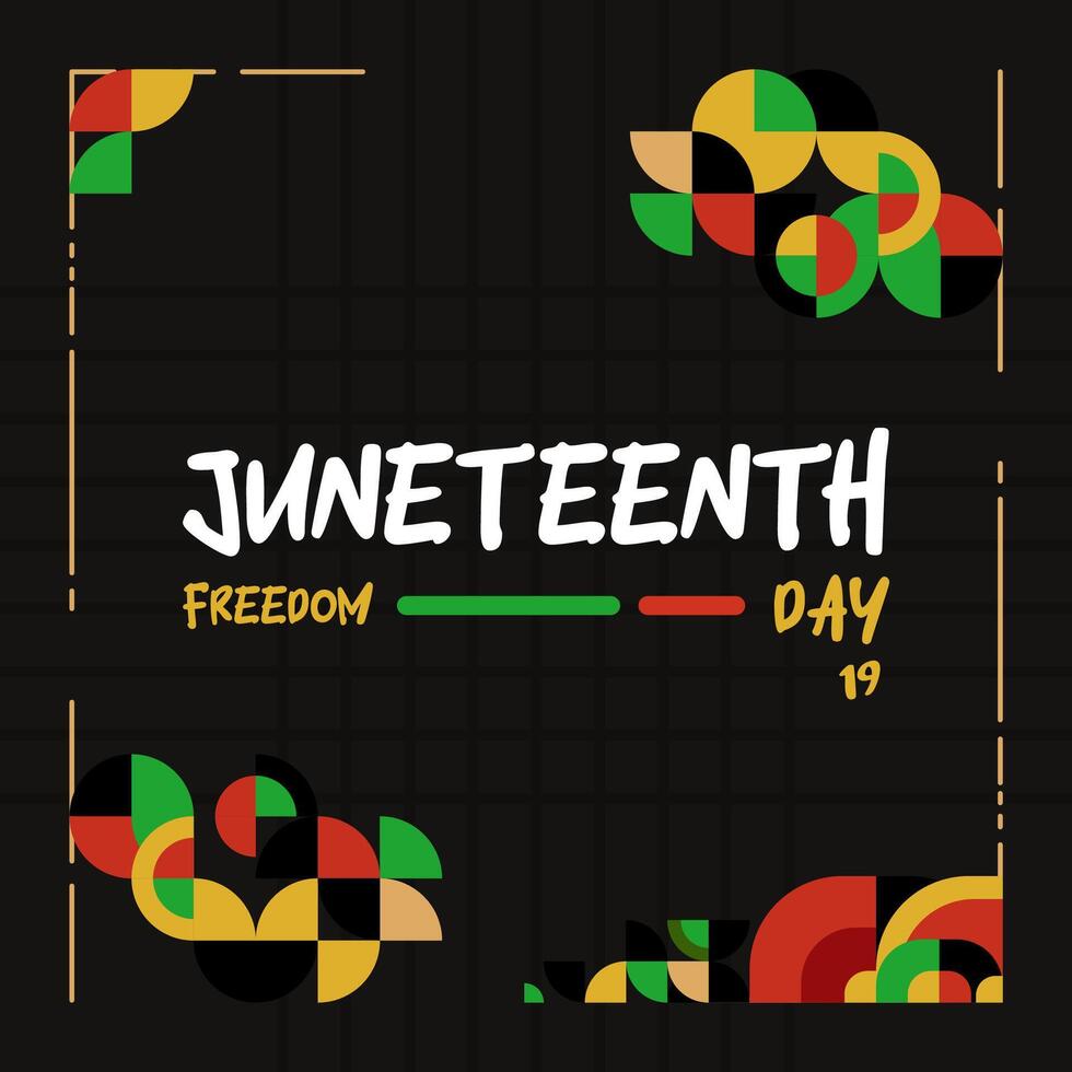 Juneteenth freedom day banner. African American Freedom Day to celebrate. Abstract background with geometric design for Juneteenth Freedom day vector