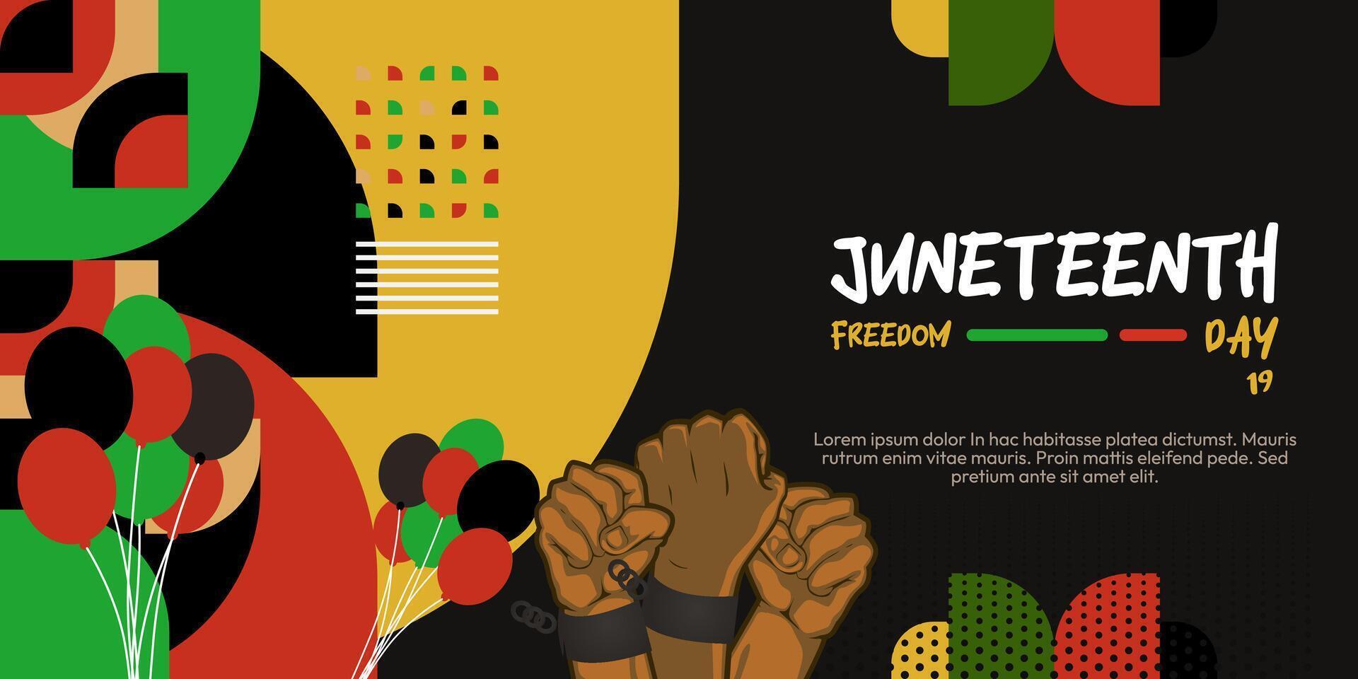 Juneteenth freedom day banner. African American Freedom Day to celebrate. Abstract background with geometric design for Juneteenth Freedom day vector