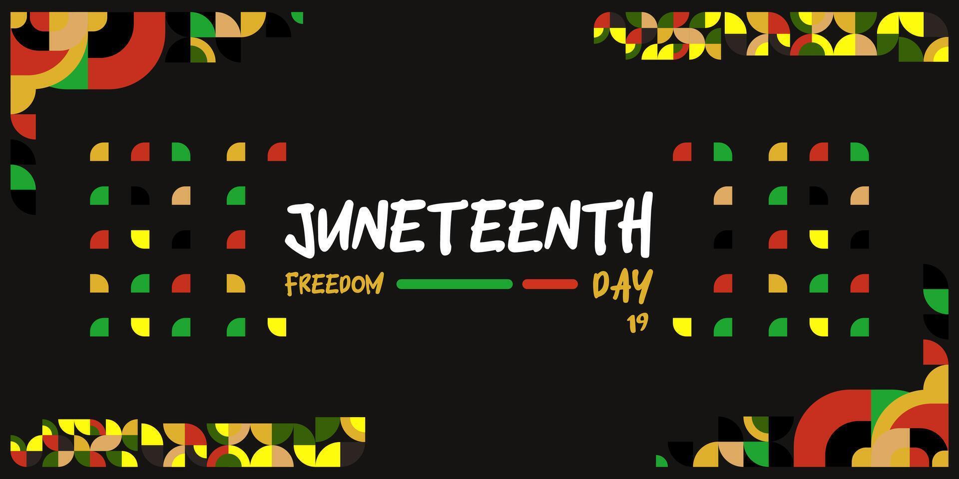 Juneteenth freedom day banner. African American Freedom Day to celebrate. Abstract background with geometric design for Juneteenth Freedom day vector