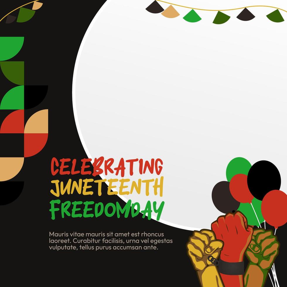 Juneteenth freedom day banner. African American Freedom Day to celebrate. Abstract background with geometric design for Juneteenth Freedom day vector