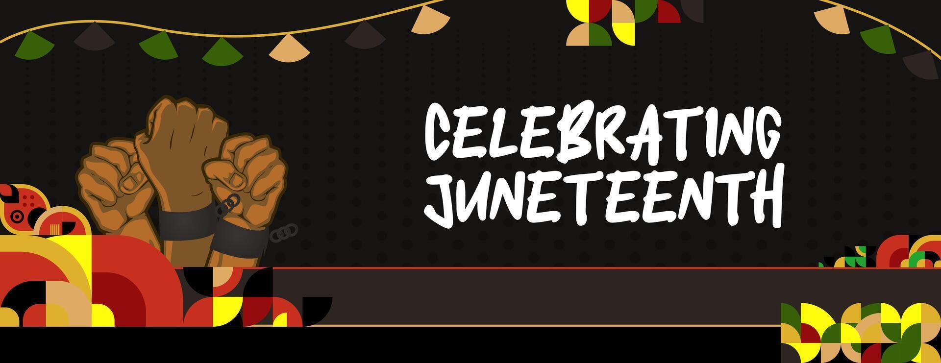 Juneteenth freedom day banner. African American Freedom Day to celebrate. Abstract background with geometric design for Juneteenth Freedom day vector