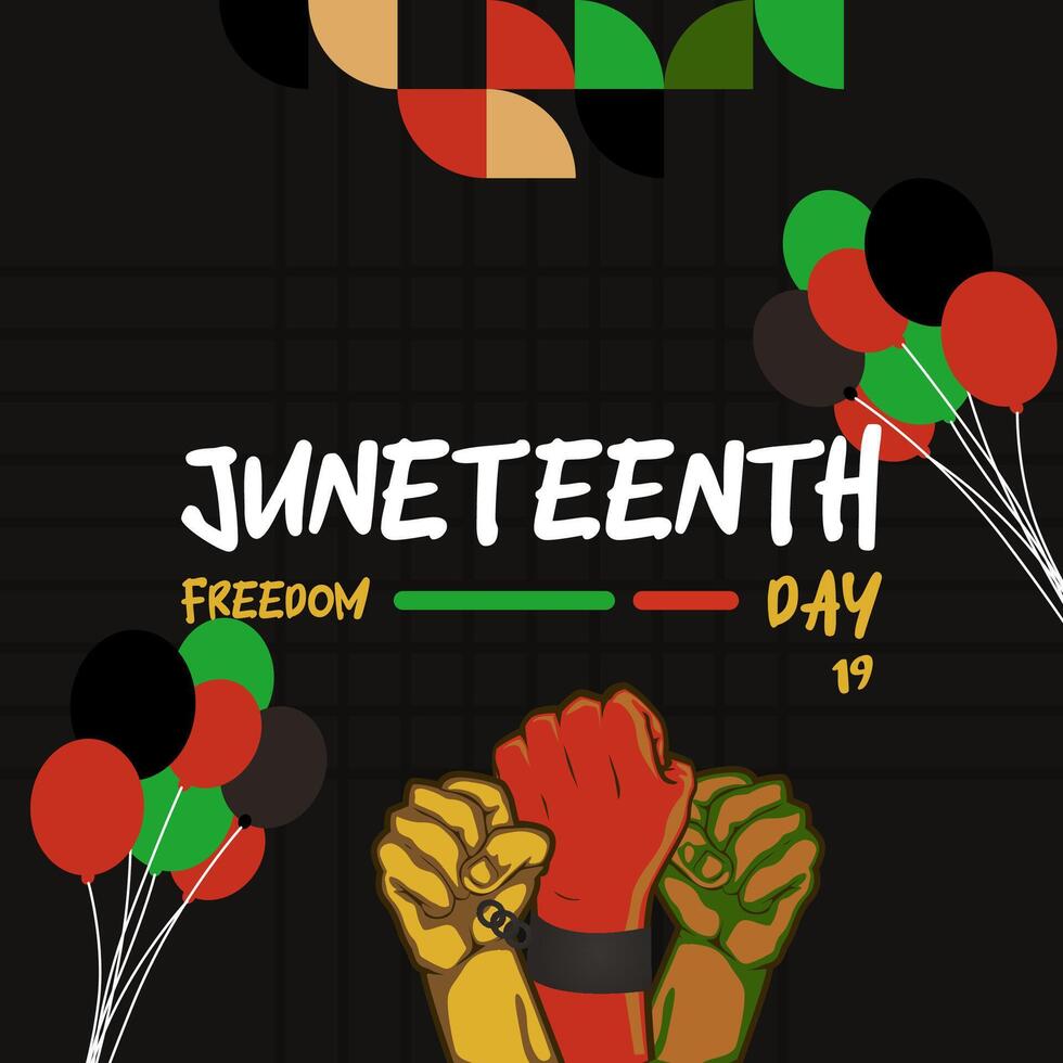 Juneteenth freedom day banner. African American Freedom Day to celebrate. Abstract background with geometric design for Juneteenth Freedom day vector