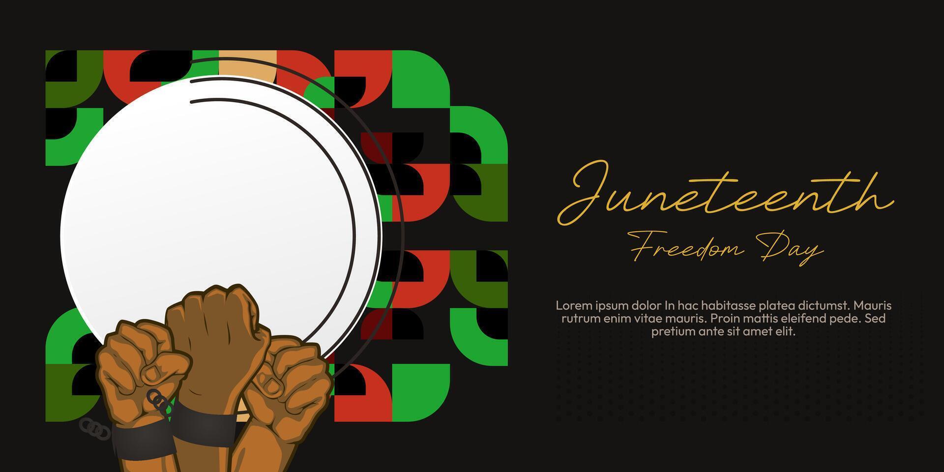 Juneteenth freedom day banner. African American Freedom Day to celebrate. Abstract background with geometric design for Juneteenth Freedom day vector