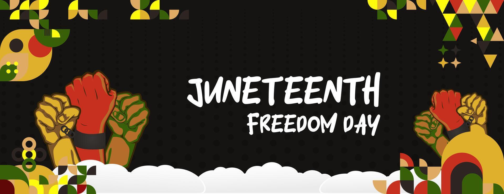 Juneteenth freedom day banner. African American Freedom Day to celebrate. Abstract background with geometric design for Juneteenth Freedom day vector