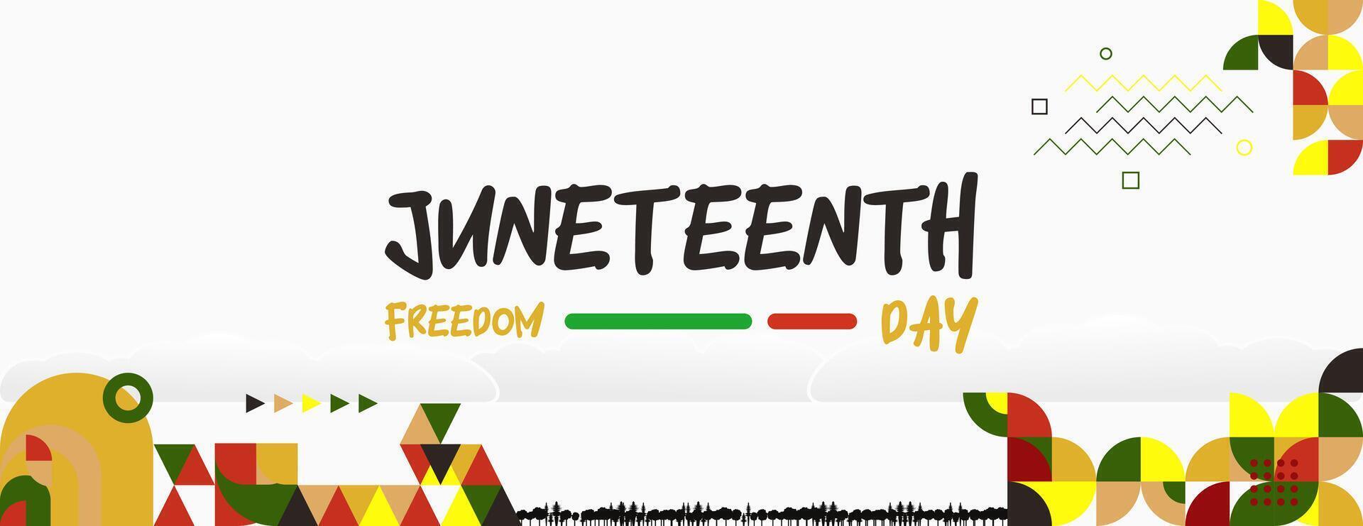 Juneteenth freedom day banner. African American Freedom Day to celebrate. Abstract background with geometric design for Juneteenth Freedom day vector