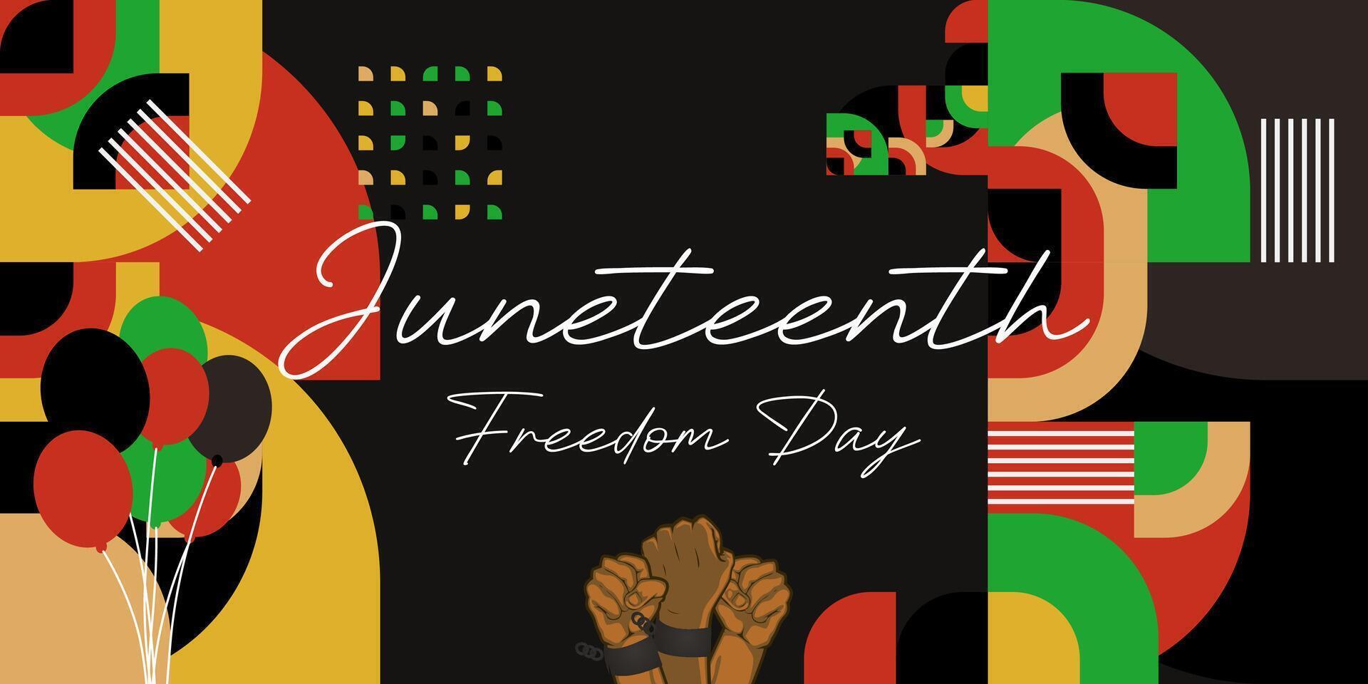 Juneteenth freedom day banner. African American Freedom Day to celebrate. Abstract background with geometric design for Juneteenth Freedom day vector