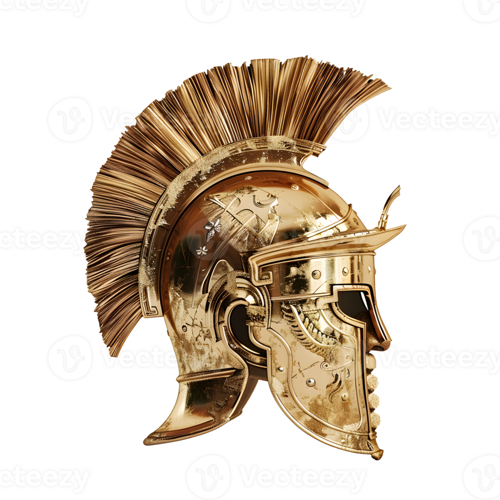 AI generated Side view roman helmet isolated on transparent background png