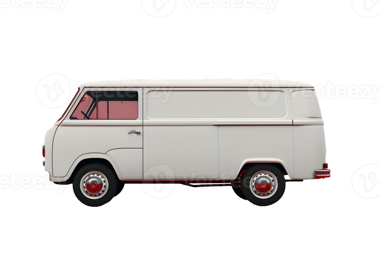 AI generated White van isolated on transparent background png