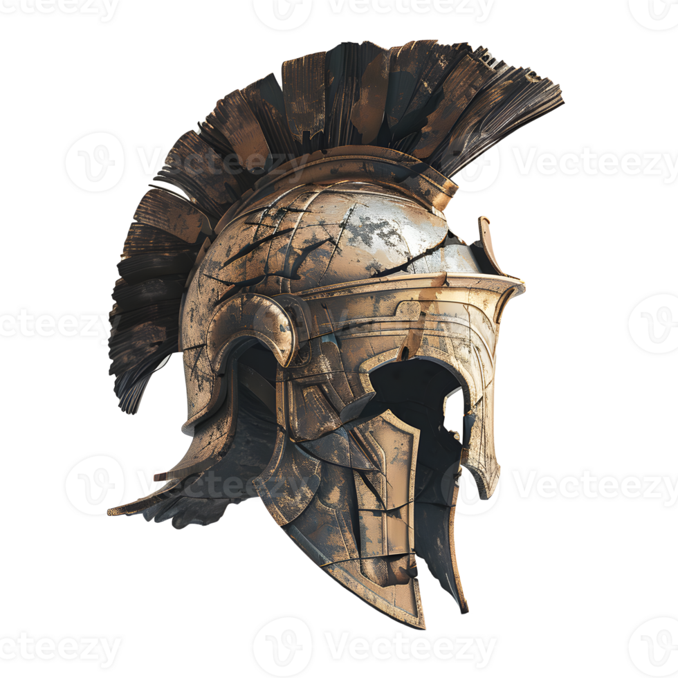 AI generated Roman helmet isolated on transparent background png