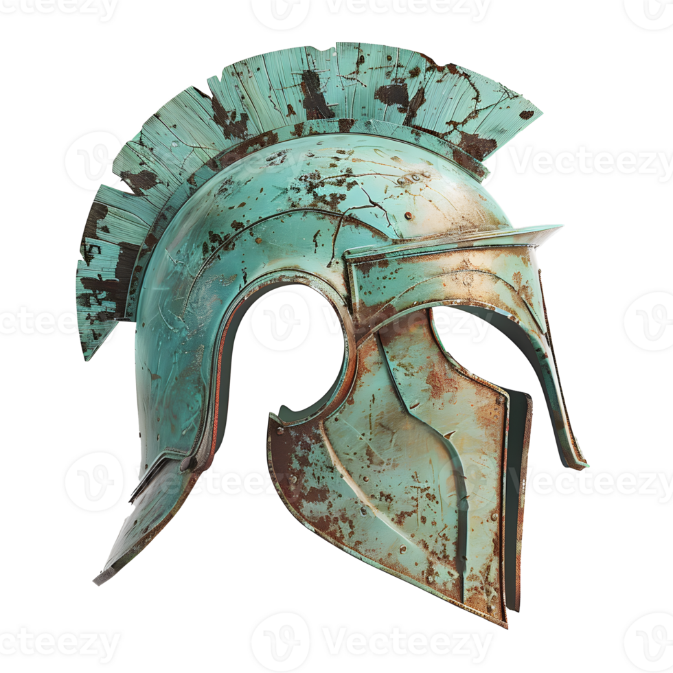 AI generated Side view spartan helmet isolated on transparent background png