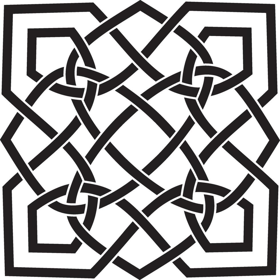 Vector black monochrome Celtic knot. Ornament of ancient European peoples. The sign and symbol of the Irish, Scots, Britons, Franks.