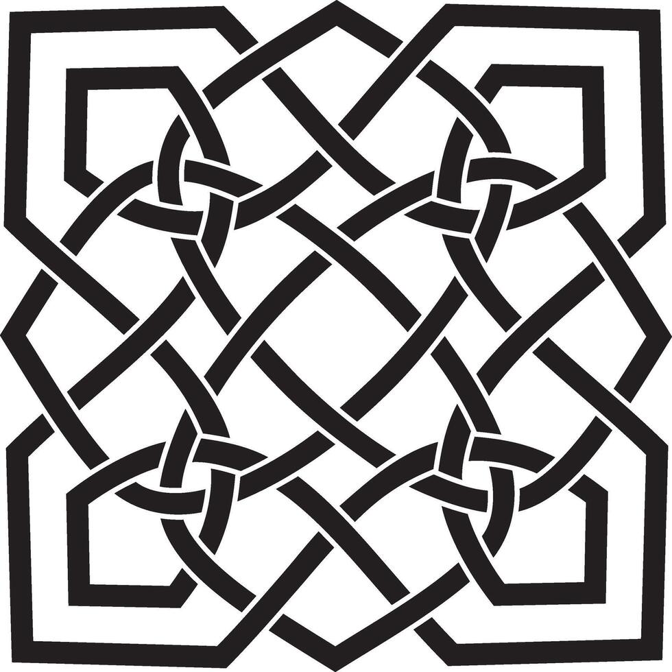 Vector black monochrome Celtic knot. Ornament of ancient European peoples. The sign and symbol of the Irish, Scots, Britons, Franks.