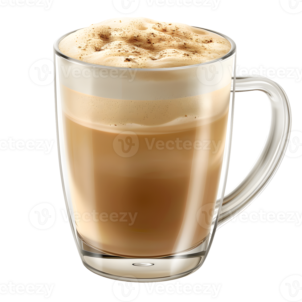 AI generated Cup of coffee with foam isolated on transparent background png