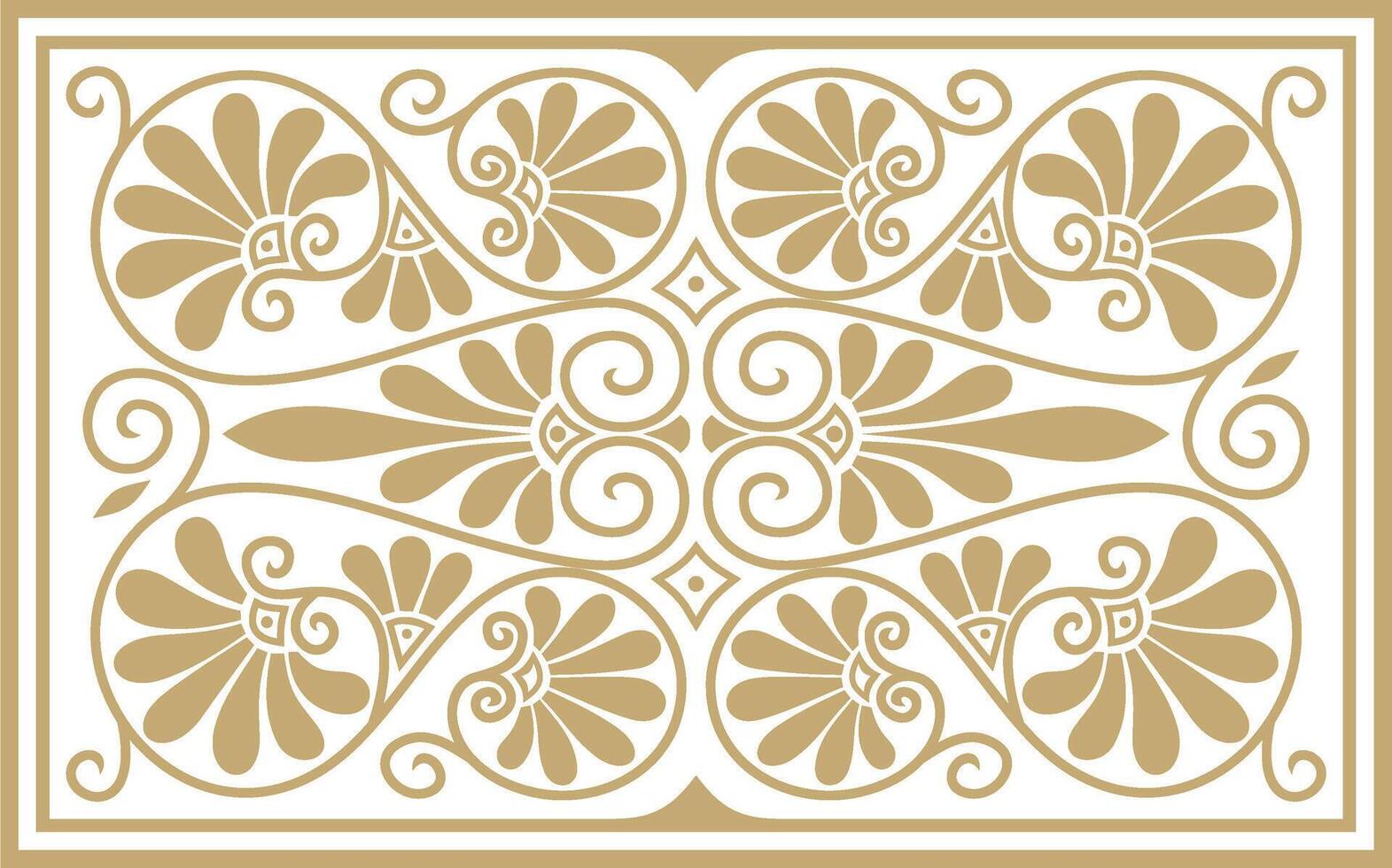 vector dorado de colores cuadrado ornamento de antiguo Grecia. clásico loseta modelo de el romano imperio