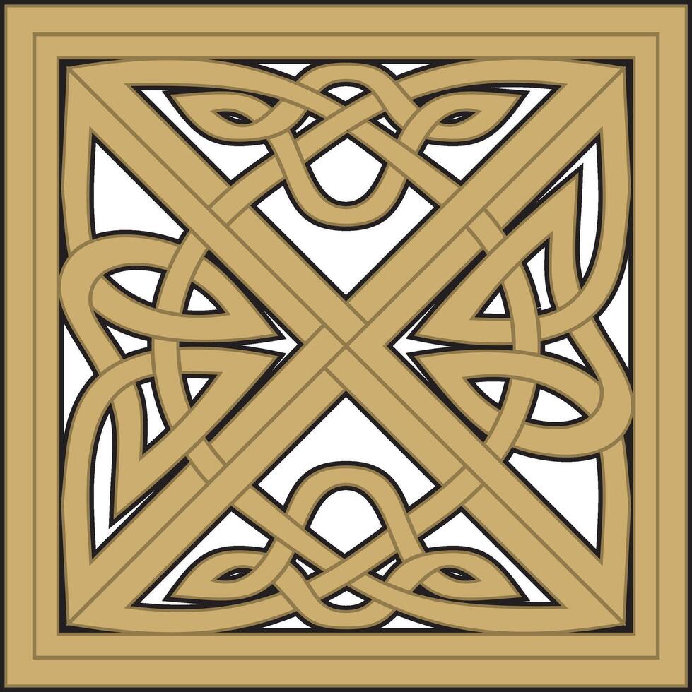 Vector gold celtic knot. Ornament of ancient European peoples. The sign and symbol of the Irish, Scots, Britons, Franks.