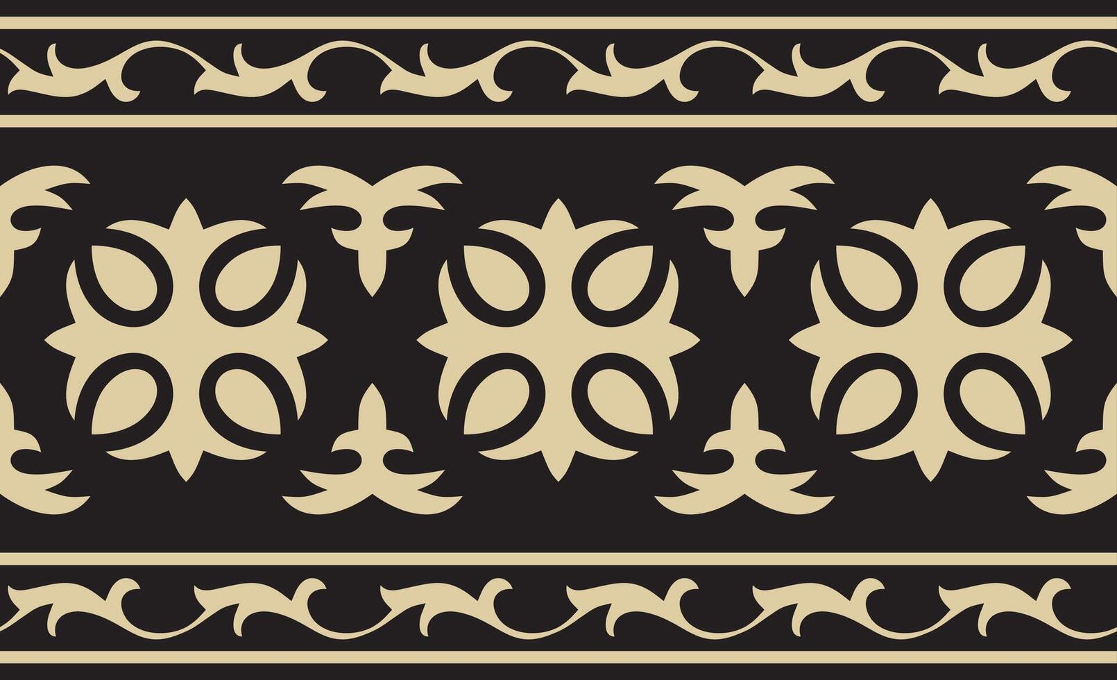 Vector golden and black seamless Kazakh national ornament. Ethnic endless pattern of the peoples of the Great Steppe, .Mongols, Kyrgyz, Kalmyks, Buryats. circle, frame border