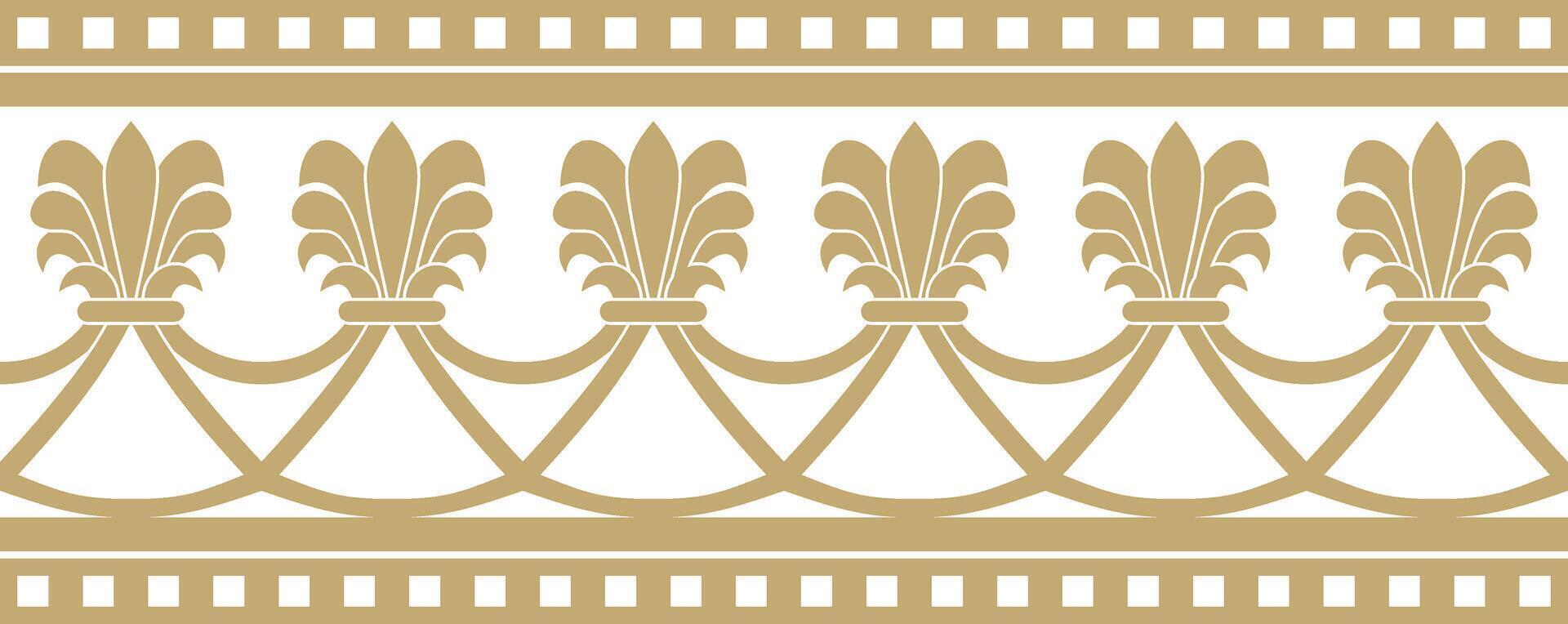vector interminable dorado nacional persa ornamento. sin costura marco, frontera étnico modelo de iraní civilización