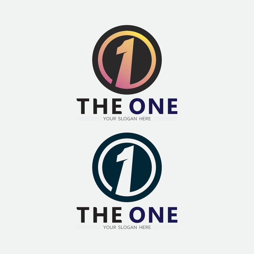 Number one logo and Vector Number design Stock Images Illustration